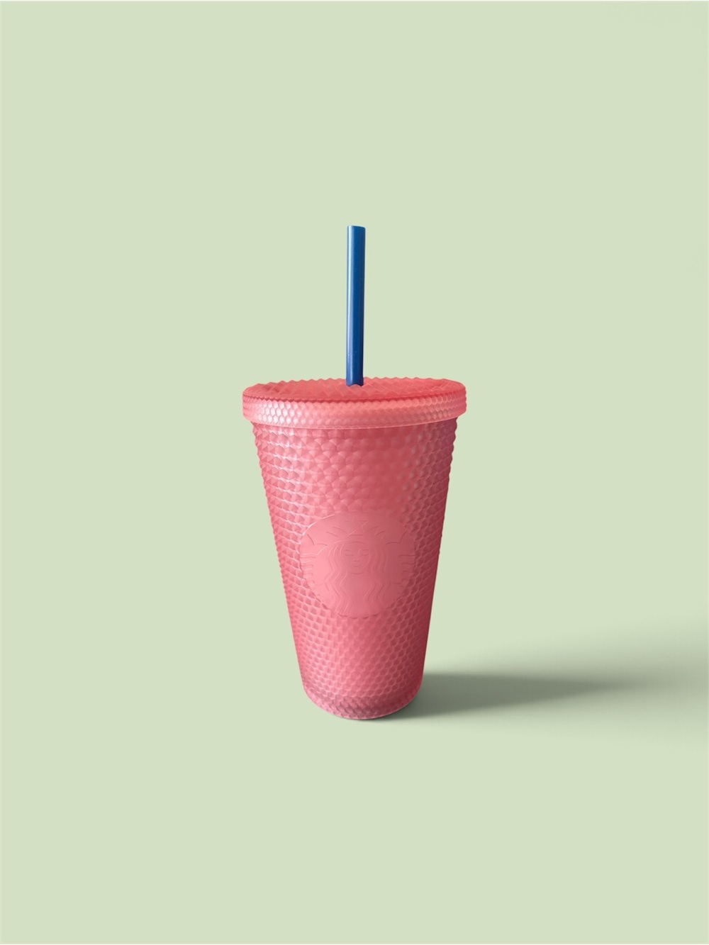 Starbucks Pink Studded Reusable Tumbler with Blue Straw